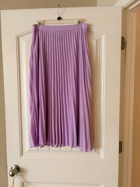 SHEIN Lavender Pleated Midi Skirt